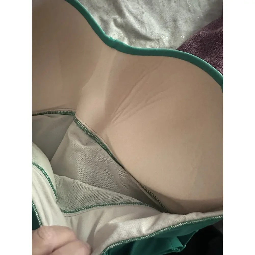 Women's Kona Sol Textured Square Neck High Coverage One Piece Green Swimsuit~